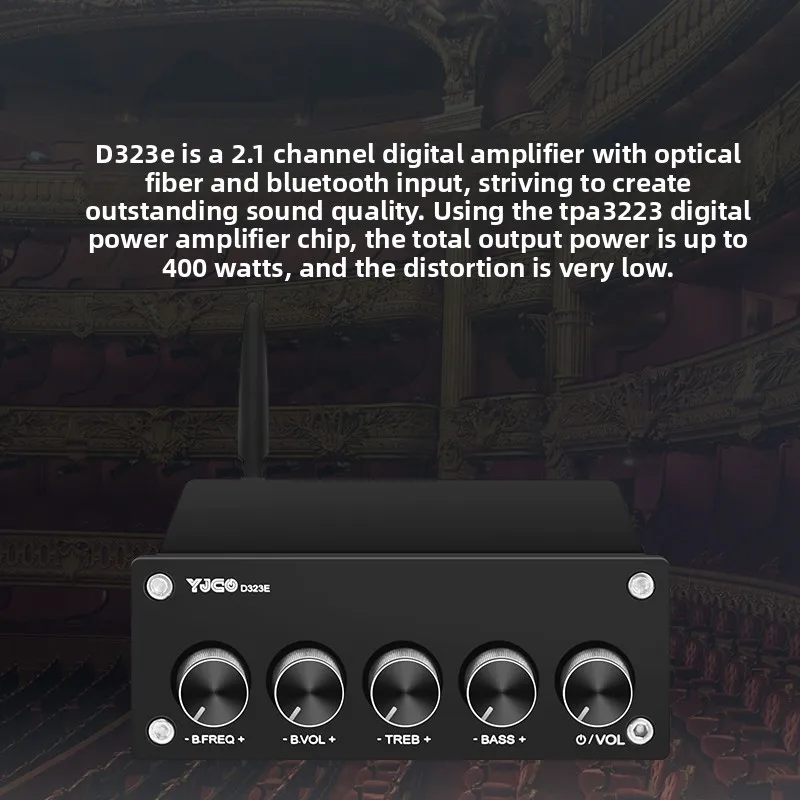 

2.1 Channel, Portable Power Amplifier HIFI Fever Digital Power Amplifier Fiber, Mini Bluetooth 5.1 Input Home Power Amplifier