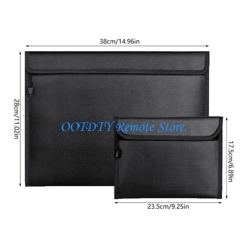 

Fireproof Waterproof Money Bag Document Bag for Valuables Cash