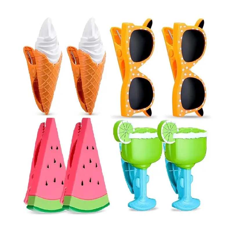 

AT84-8 Pcs Beach Towel Clips For Chairs Beach Towel Holder Clothes Pegs Clothes Pins For Patio Beach Pool