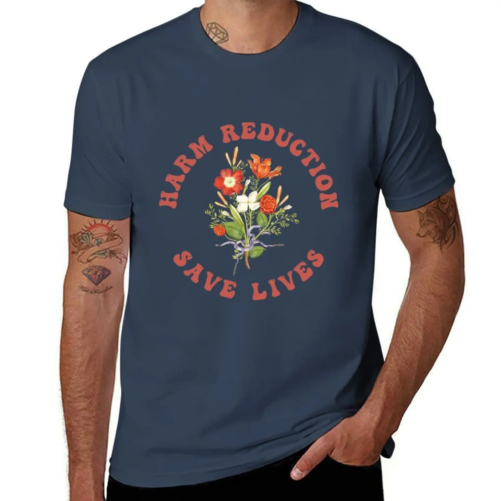 Floral Vibe - Harm Reduction T-Shirt Soft Casual Short Sleeve Cotton Tee