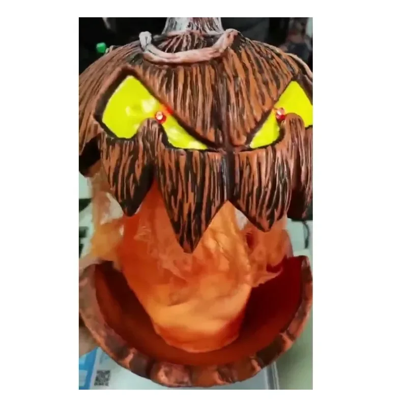 Halloween pumpkin head that can vocalize, glow, and lift