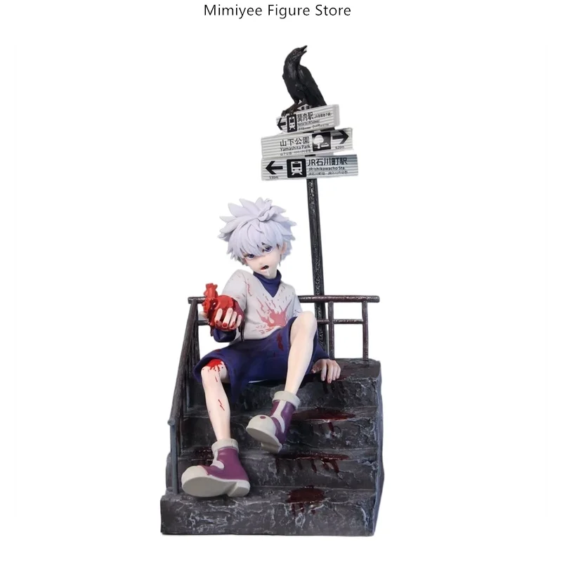 

34 см Фигурка аниме-персонажа Килуа Золдик из Hunter x Hunter в позе, захватывающей сердца, сидячая поза, модель-статуэтка