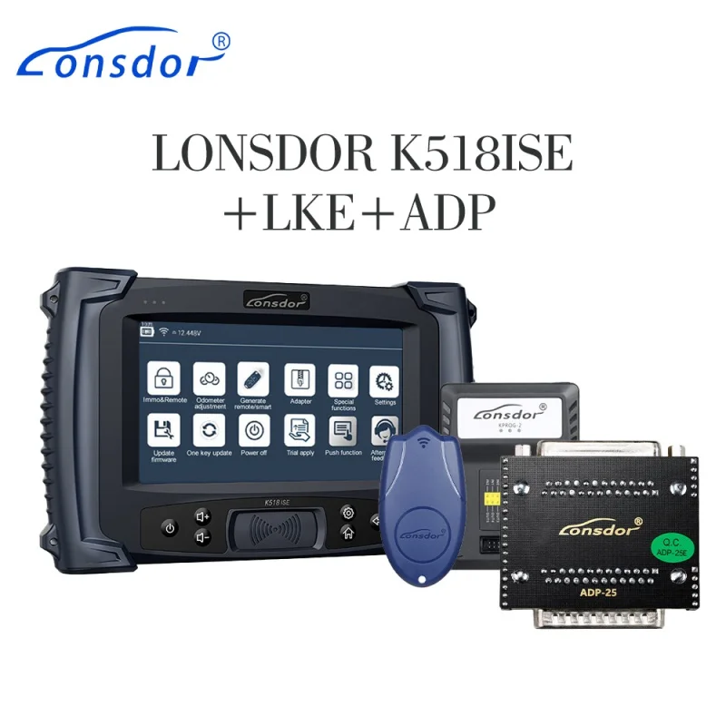 

Lonsdor K518ISE Key Programmer Plus LKE Smart key Emulator and Super ADP 8A 4A Adapter Support for Toyota/Lexus All Key Lost