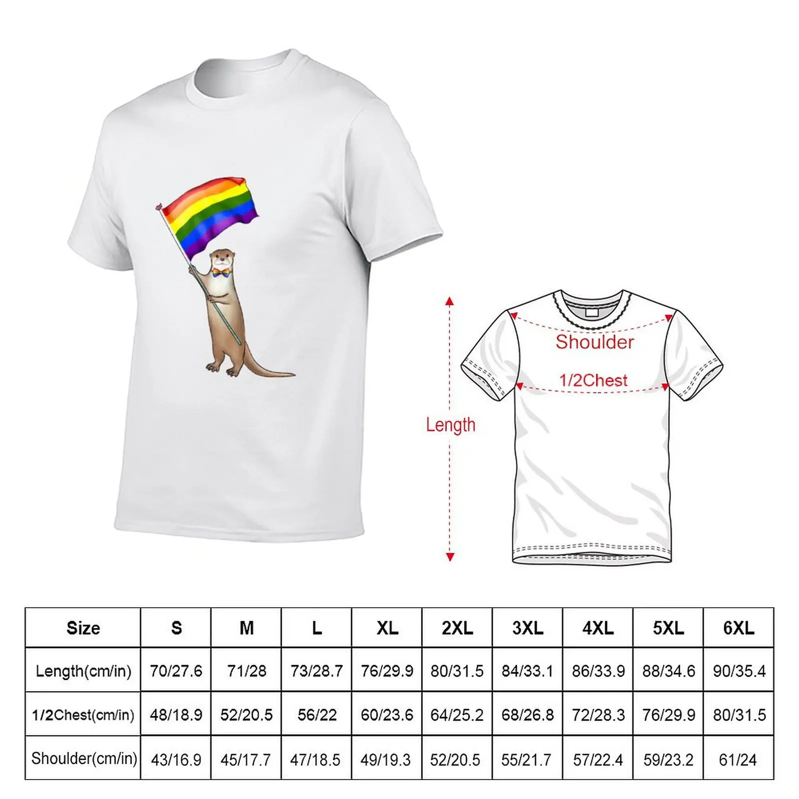 Pride Otter T-Shirt t shirts for man cotton funny g man t shirts for men T-Shirt