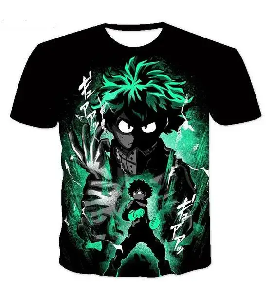 New Men/Women  My Hero Academia 3D Print Short Sleeve T-Shirt Fashion T Shirt Sport Hip Hop Summer Tops T07