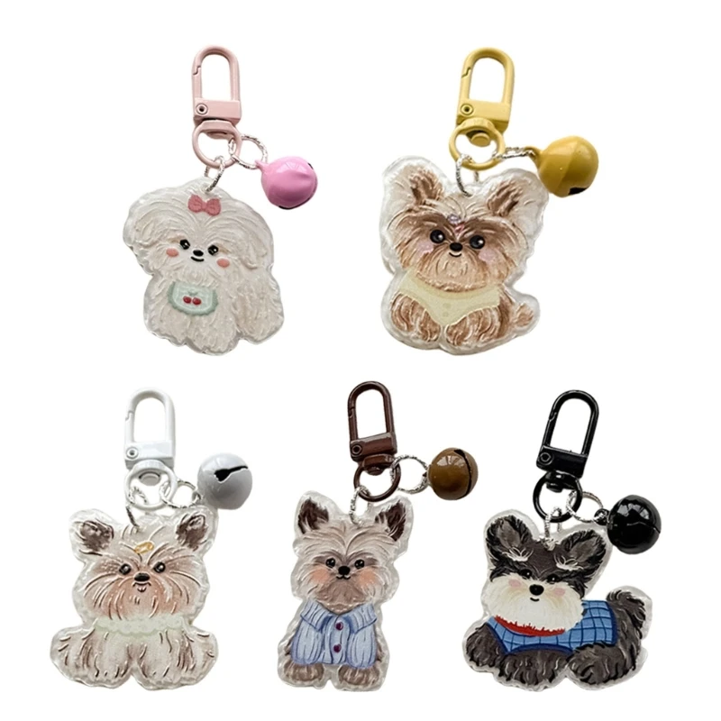 

S1Y1 Decorative Dog Acrylic Keychain Cartoon Animal Keyring Bag Charm for Pet Lovers