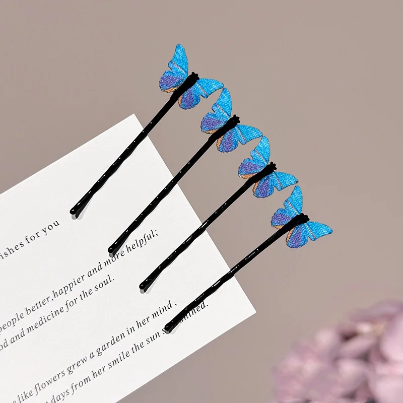 4–12 Stück Schmetterlings-Haarspangen, blaue Schmetterlings-Haarspangen, Braut- und Hochzeitsdekoration, Haarspangen, Braut-Haarschmuck für Frauen – Detail 9