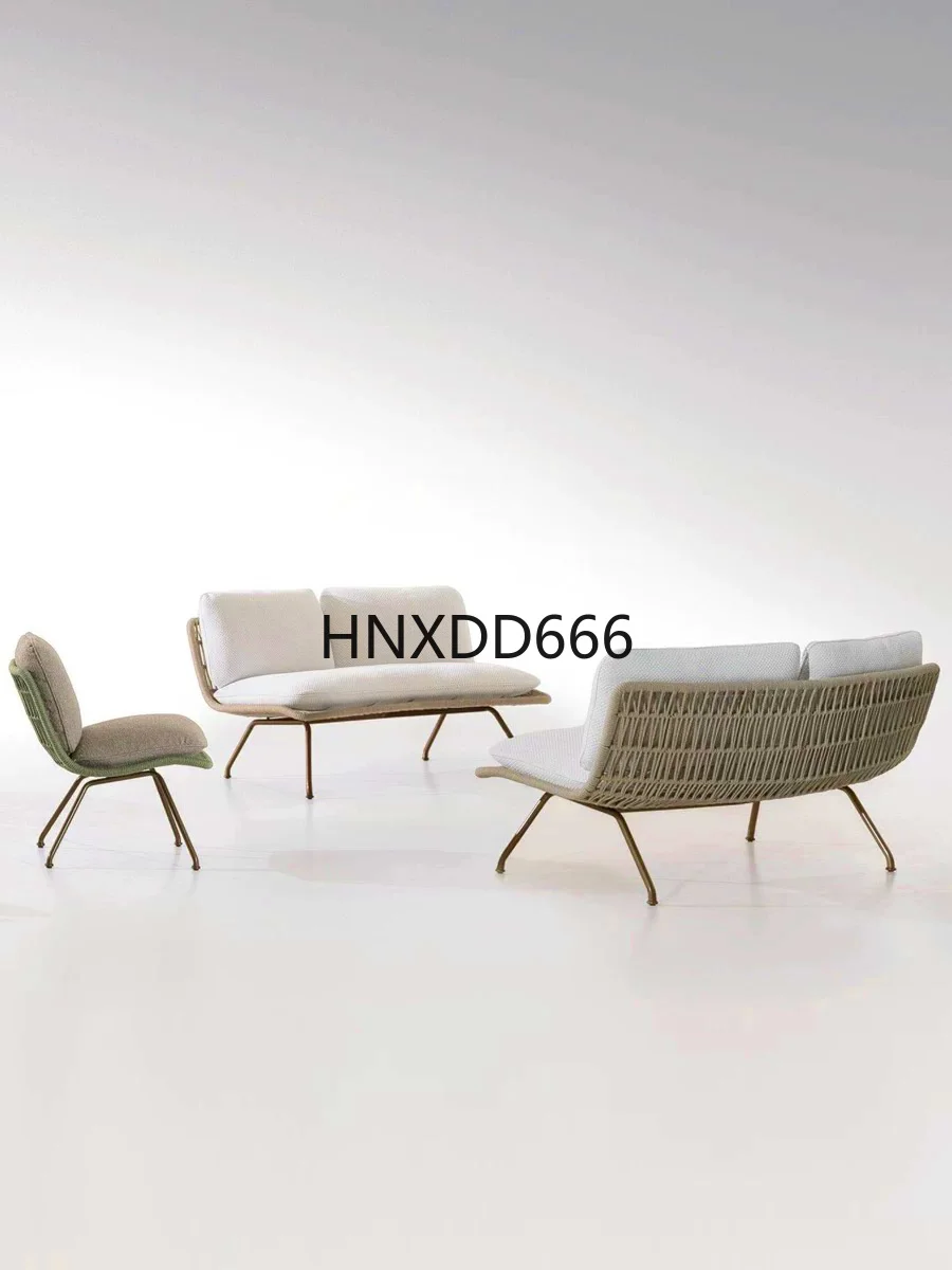 Balcony leisure single sofa coffee table combination rattan