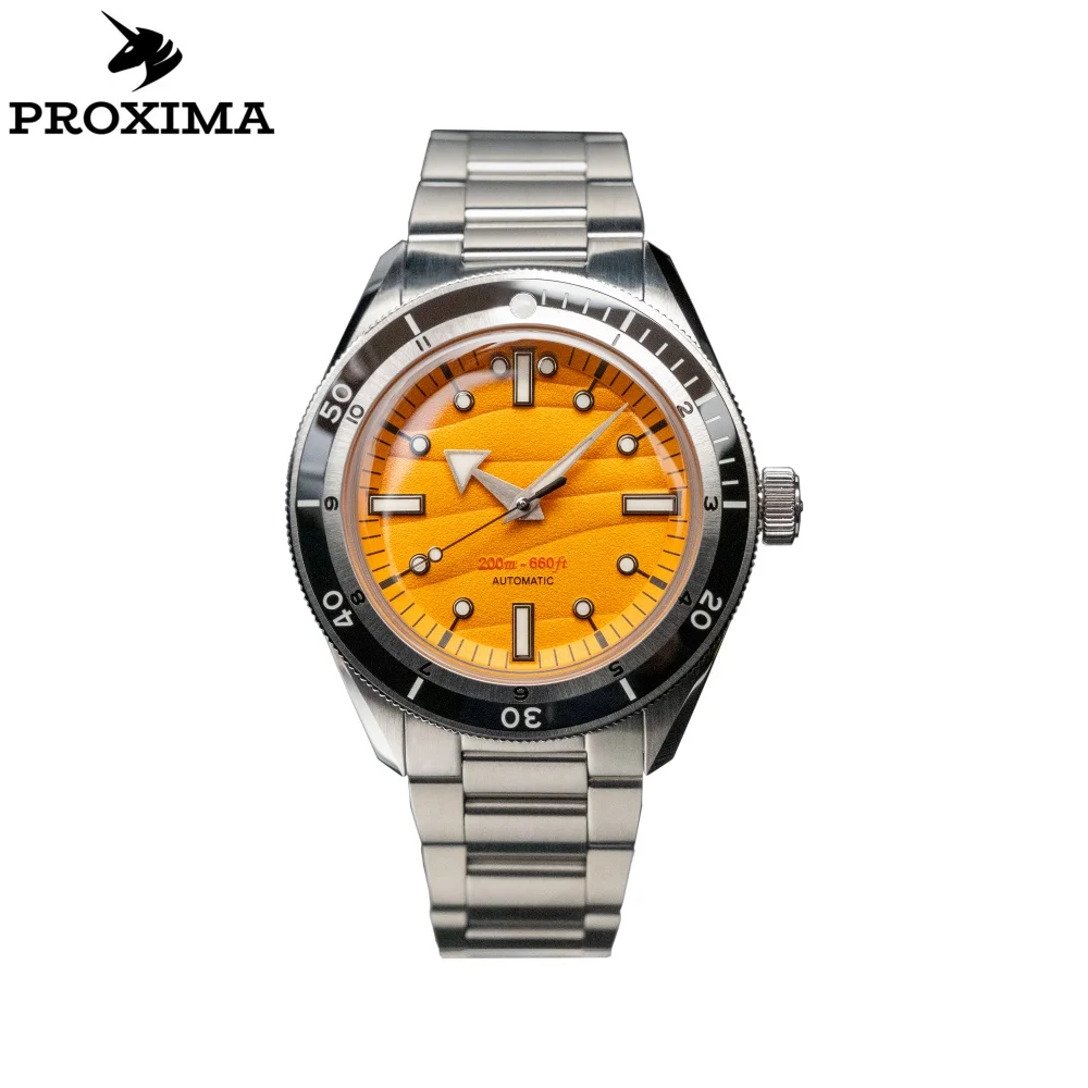 Proxima PX1711-1A Men's Watch Sand Dial 39mm Automatic Mechanical Watch 316L Stainless Steel Dome Sapphire Glass Wristwatches