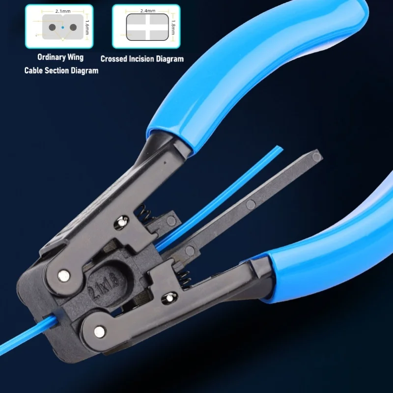 Fiber Optic Stripper Insulated Wire Stripping Pliers For 1-2 Cores Fibers 2.1x1.6mm Optical Cable