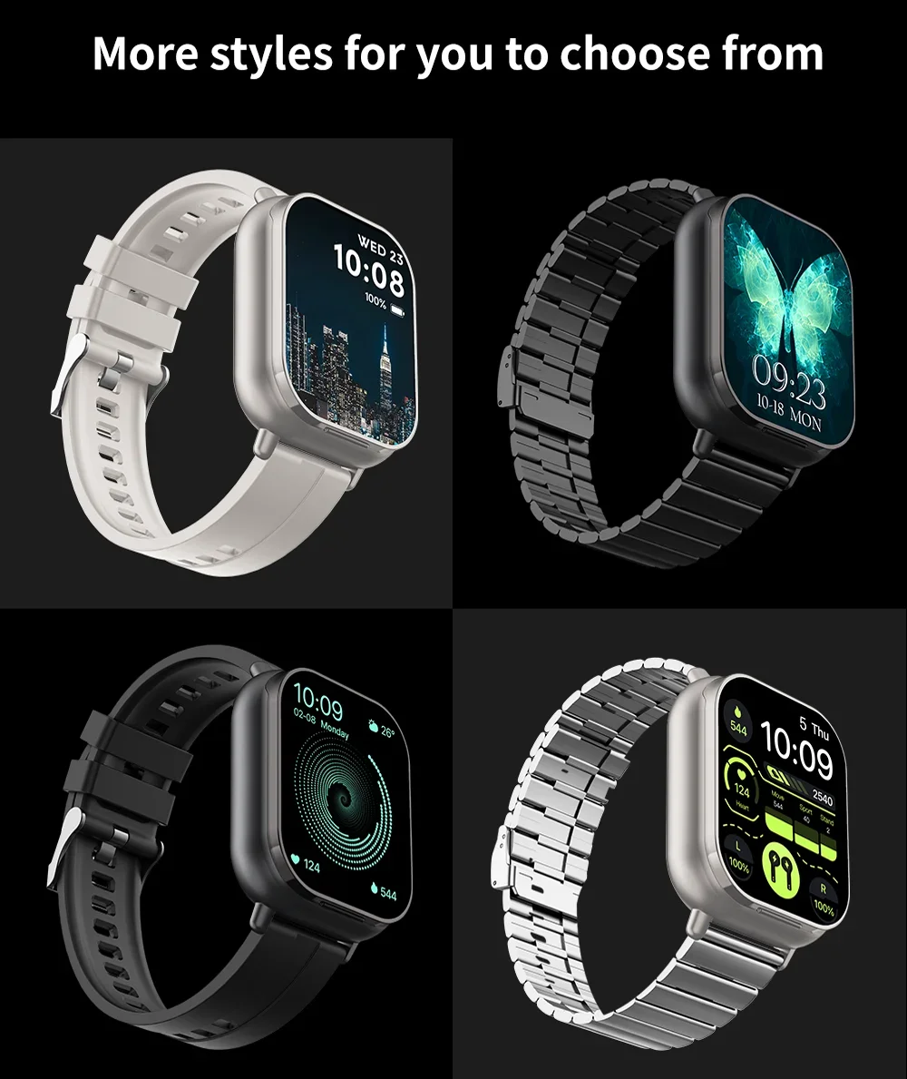2 IN 1 Smart Watch Wireless Earbuds 2.01inch Screen BT Music Heart Rate Sports Assistant D8PRO Smartwatch with Silicone Sleeve