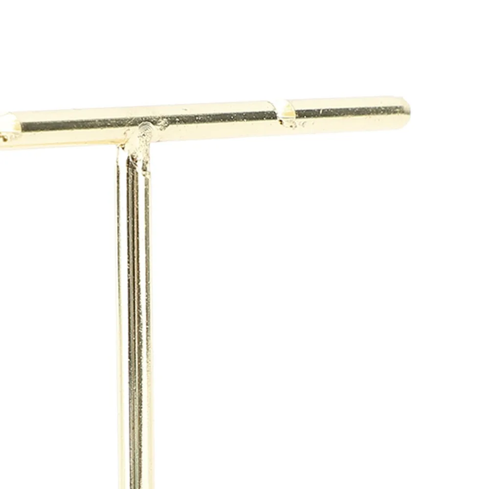 4pcs Slotted T Shaped Earring Display Stand Gold Metal Jewellery Display Stand Vertical Organizer Stand Home Storage