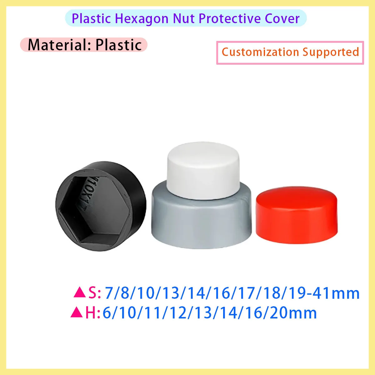 PE Nut Cover Hexagonal Screw Decorative Cover Dust Cover Plastic Protective Cap M4 M5 M6 M8 M10 M12 M14 M16 M18 M20~M30