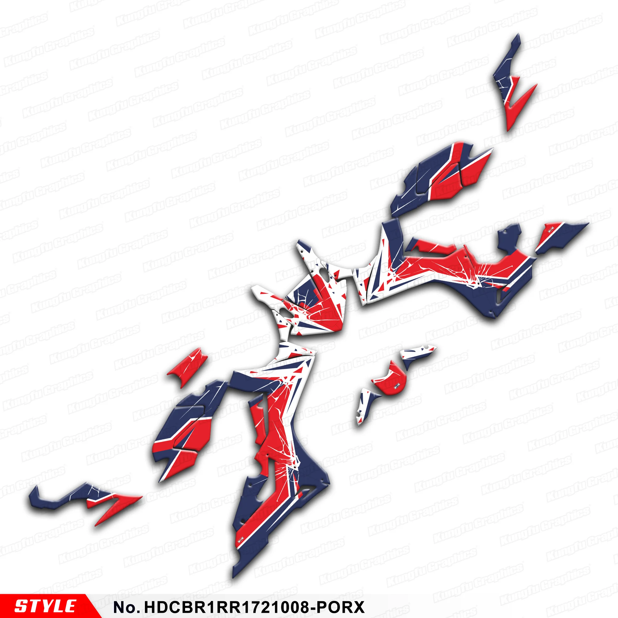 

JY RACING Stickers Set Adhesive Decals for Honda CBR1000RR CBR 1000RR 2017 2018 2019 2020 2021 2022, HDCBR1RR1721008-PORX