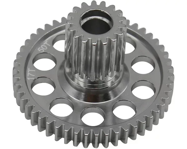 HOT RACING Aluminum Counter Gear 17T/50T 0.8M (32P) TLB1750 for Tamiya Lunch Box Grasshopper Hornet Midnight Pumpkin CW-01