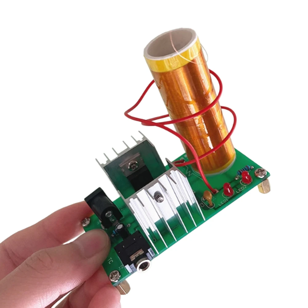 Mini Tesla Coil DIY Electronic Kit Mini Music for Tesla Coil Plasma Speaker Arc Experiment Wireless Transmission DC15-24V 15W 2A