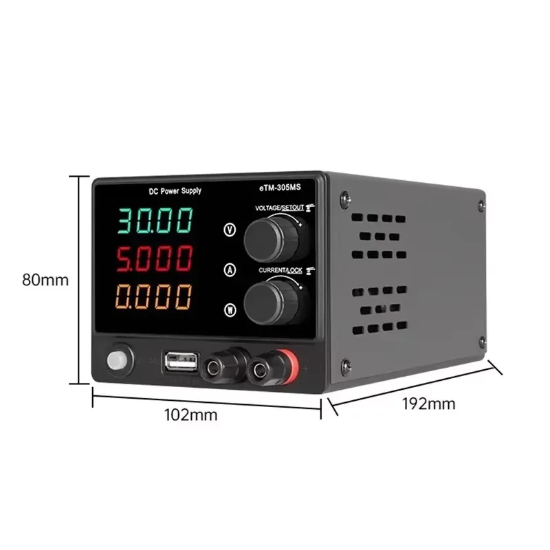 Mini 30V5A Mobile Phone Computer Repair ETM-305MS Adjustable DC Voltage-Regulated Power Supply