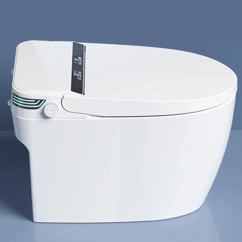 Black One-Piece Ceramic Smart Toilet Automatic WC Commode