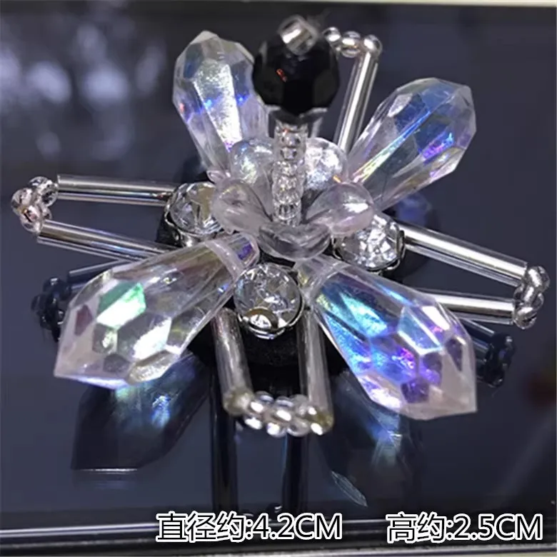 

10 pcs patches Crystal bead three-dimensional flower iron on patchess for clothing DIY hand sewn decorative stickers for shoes