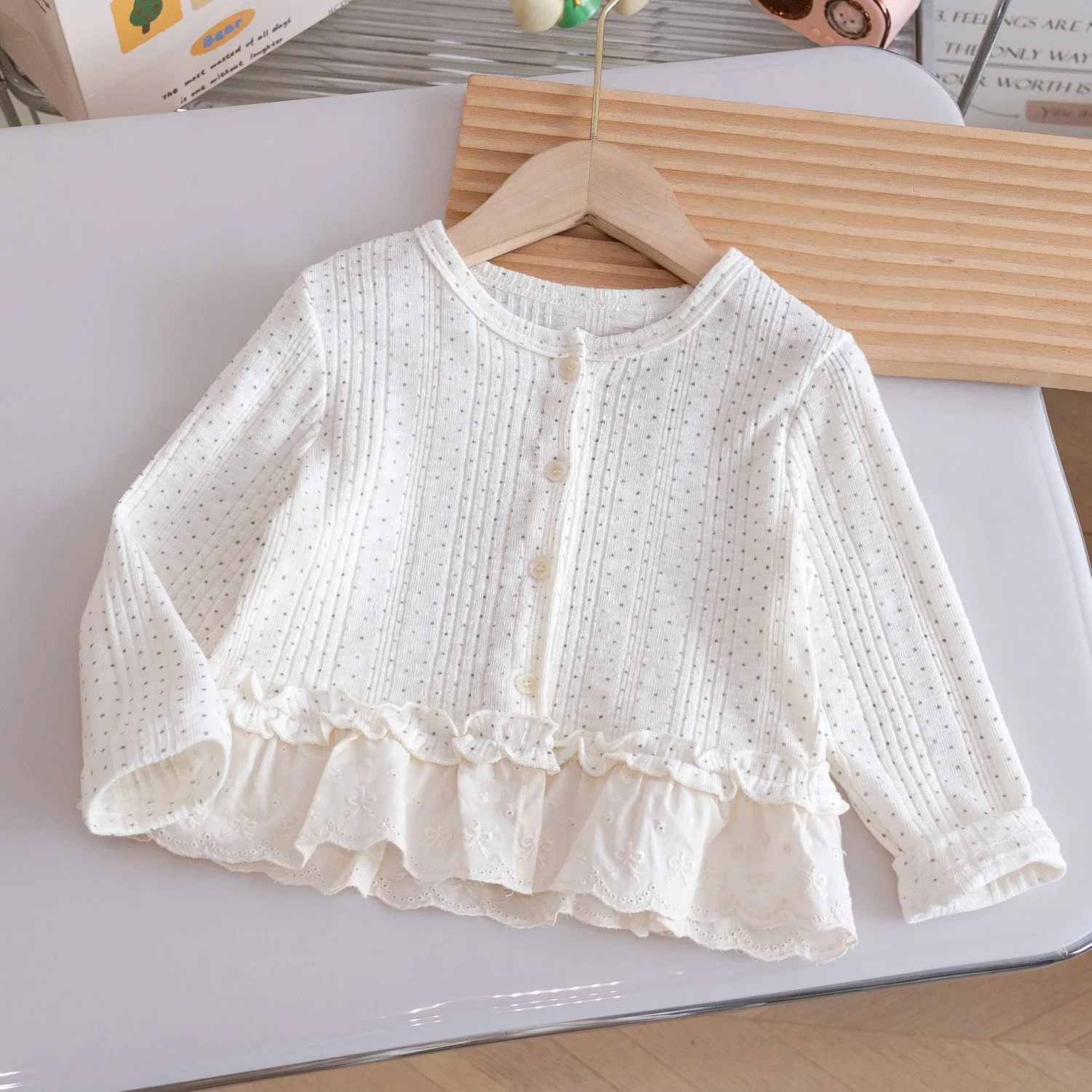

Girls' Princess base top spring autumn fashionable cardigan knitwear for toddler girls clothing 1-6Y