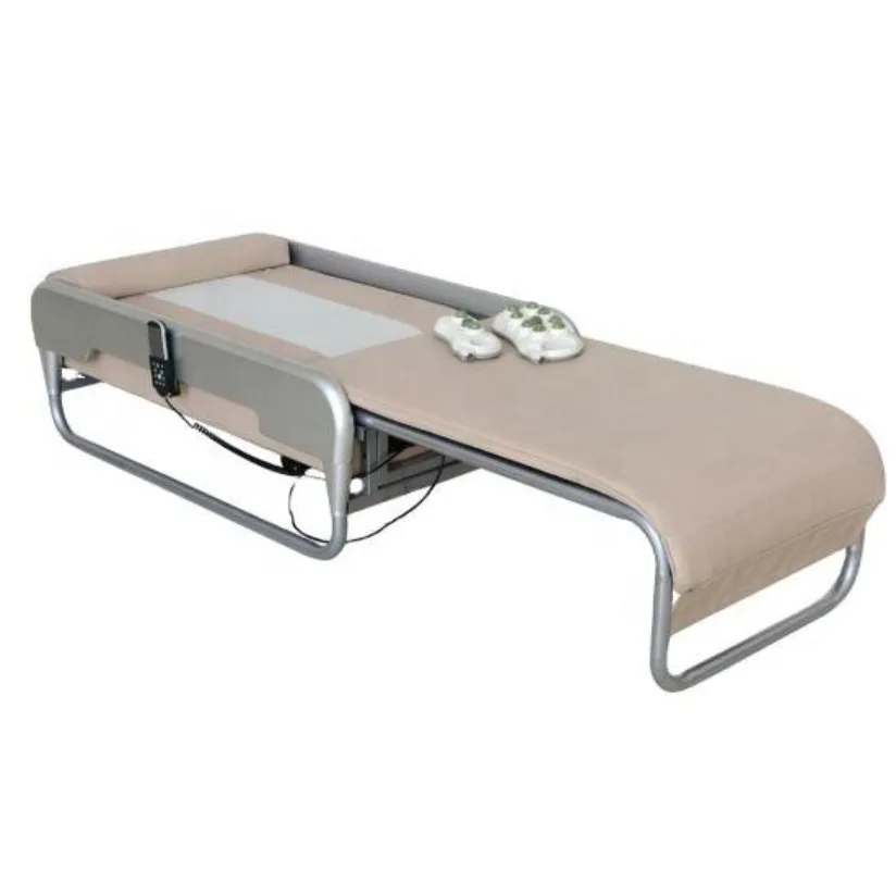 

Massage Bed Electric Vibration Jade Salon Furniture Massage Table Hot Stone Metal and Leather