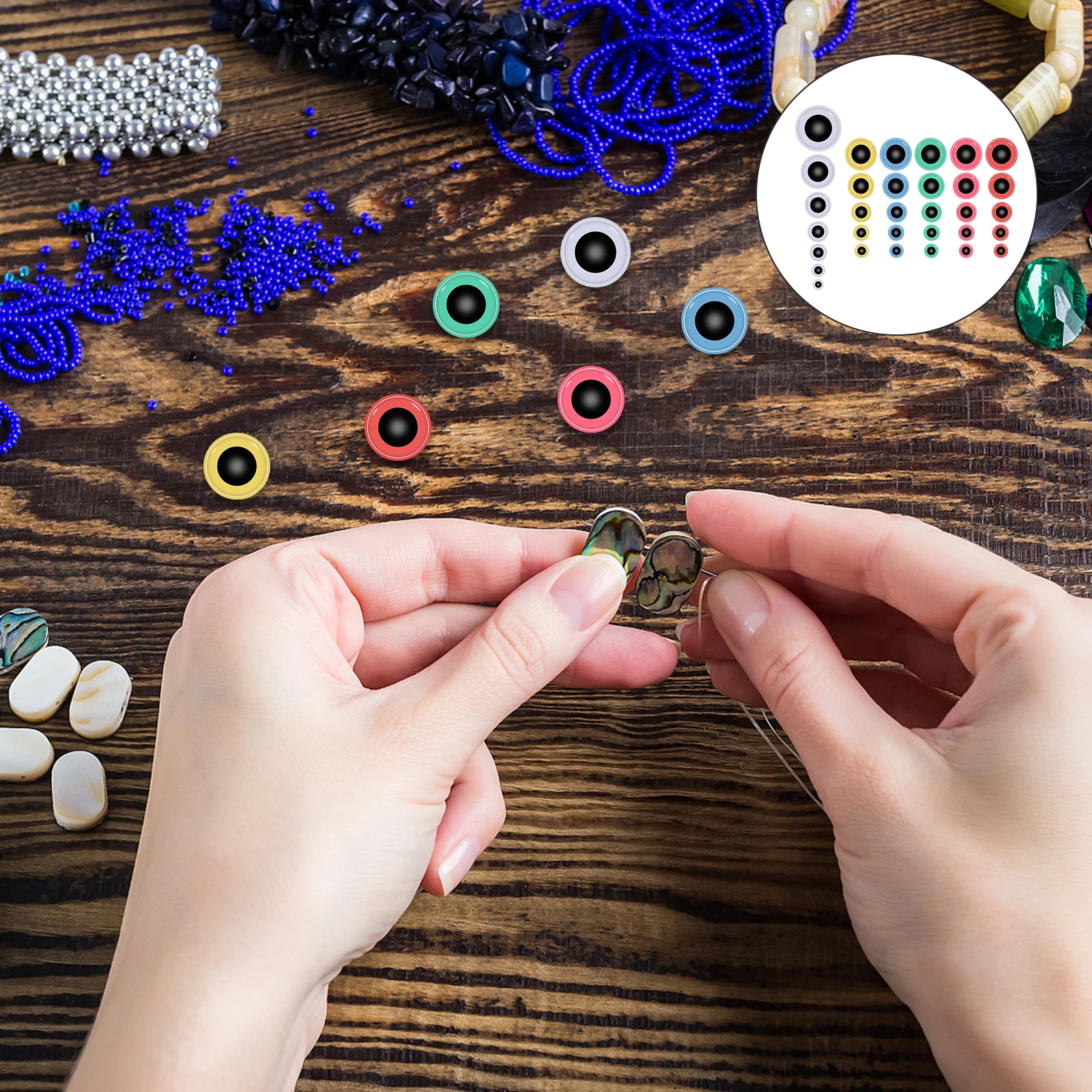 

200pcs Diy Eye Decorations Plastic Safety Eyes Handmade Wiggle Ornaments Accessories Craft Decorative Supplies Parent-Child