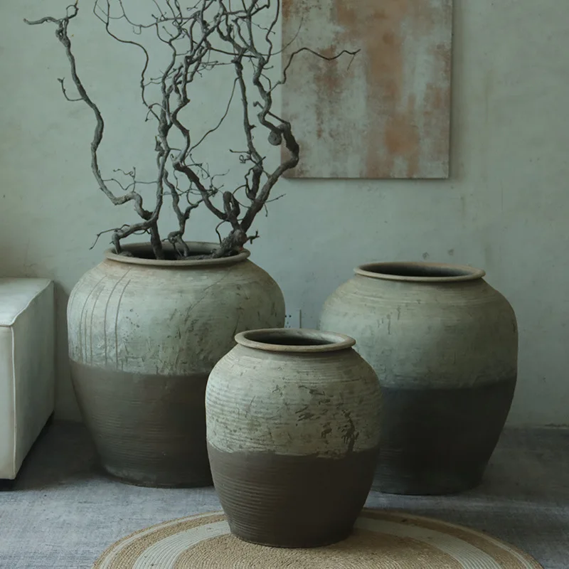 

Antique 、Antique jars Weng Crock jars Decoration Large earth pottery、 packaging Large pottery 、Flower、