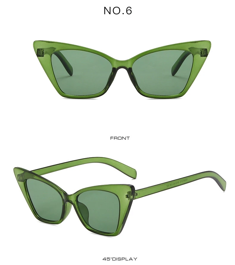 Klassische Vintage Sexy Cat Eye Sonnenbrille Frauen Marke Designer Retro Übergroßen Cateye Weibliche Sonnenbrille UV400 – Detail 14
