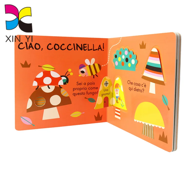 Factory custom kids board book publishing printing services children cardboard lift flap book