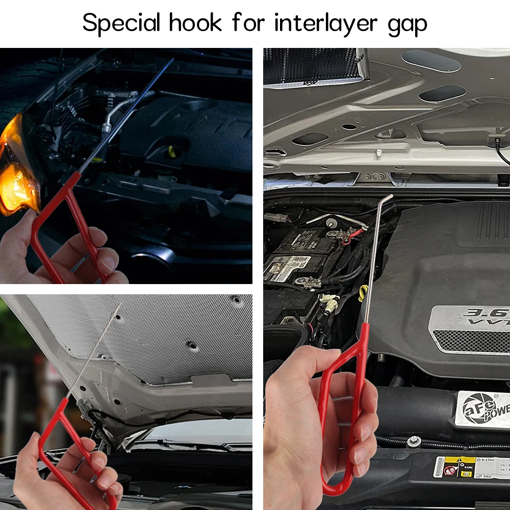 Car Dent Repair Rod Hook Auto Body Dent Removal Dings Hails Dent Repair Tools Pry Bar Stainless Steel Automotive Accessories