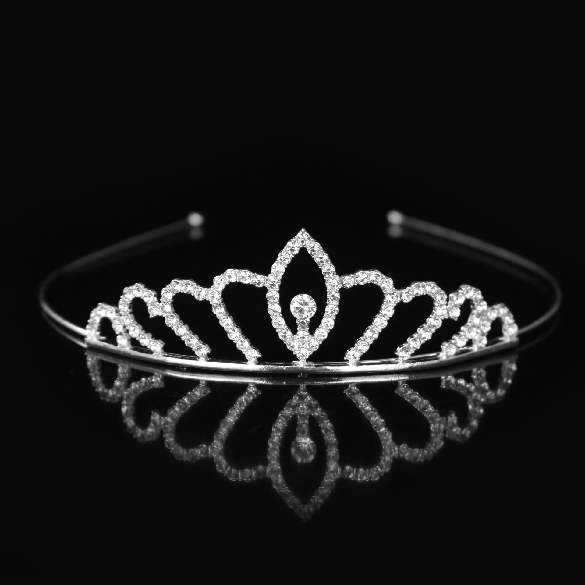 หญิง Hairband คริสตัล Tiara แถบคาดศีรษะเด็กสาวเจ้าสาว Princess Crown เครื่องประดับเจ้าหญิงพรหม Crown Headwear