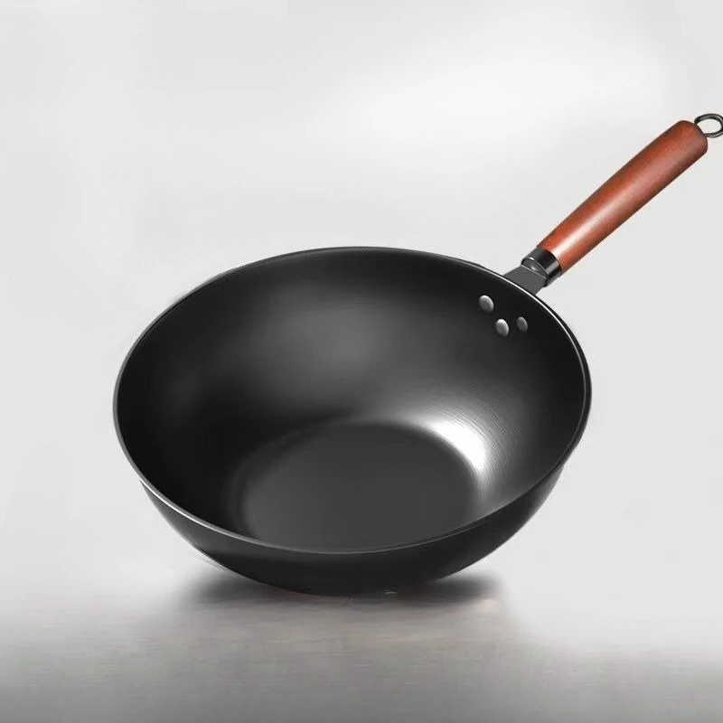 Sartén de hierro de estilo antiguo, sartén para freír, sartén de hierro de fondo plano multifuncional para el hogar, cocina de inducción, gas especial