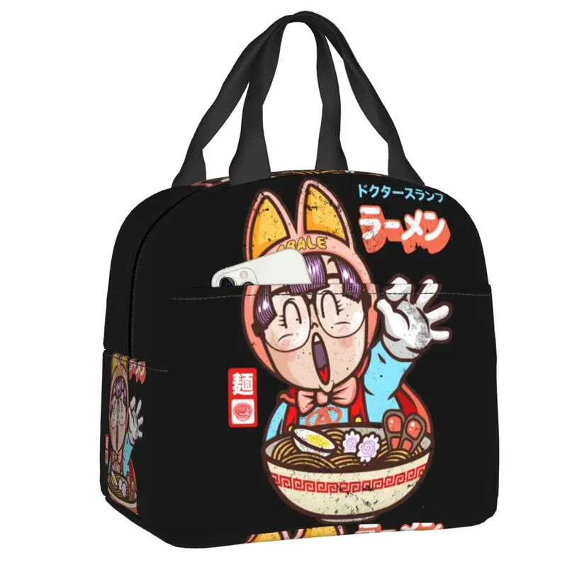 Arale Noodle Ramen Insulated Lunch Bag for Work School Dr Slump Japan Manga Waterproof Thermal Cooler Bento Box Women Kids