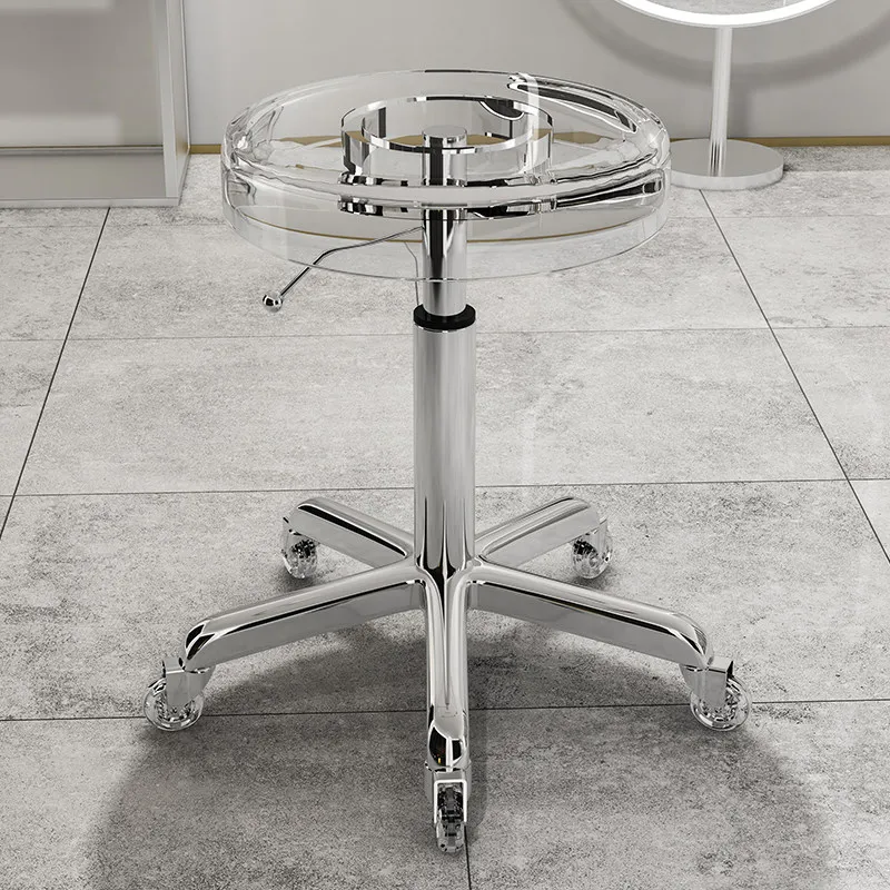 Stainless steel large bench lifting beauty stool fashion rotating barber shop master chair makeup manicure hair acrylic