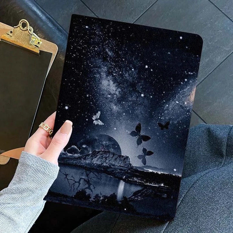 Moon Butterfly Design Pattern For iPad Pro Mini 1 2 3 4 5 6 7 7th Generation 12.9 10.5 13 11 7.9 8.3 M4 Inch Tablet Case Cover