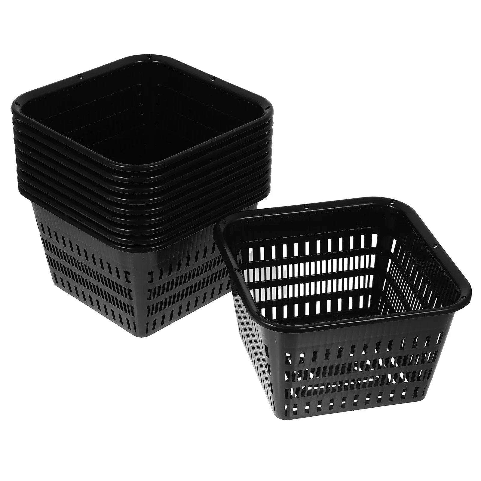 

10 Pcs Square Container Root Control Pot Flower Nursery Planting Containers Gardening Pots Black Root-controlling Cup