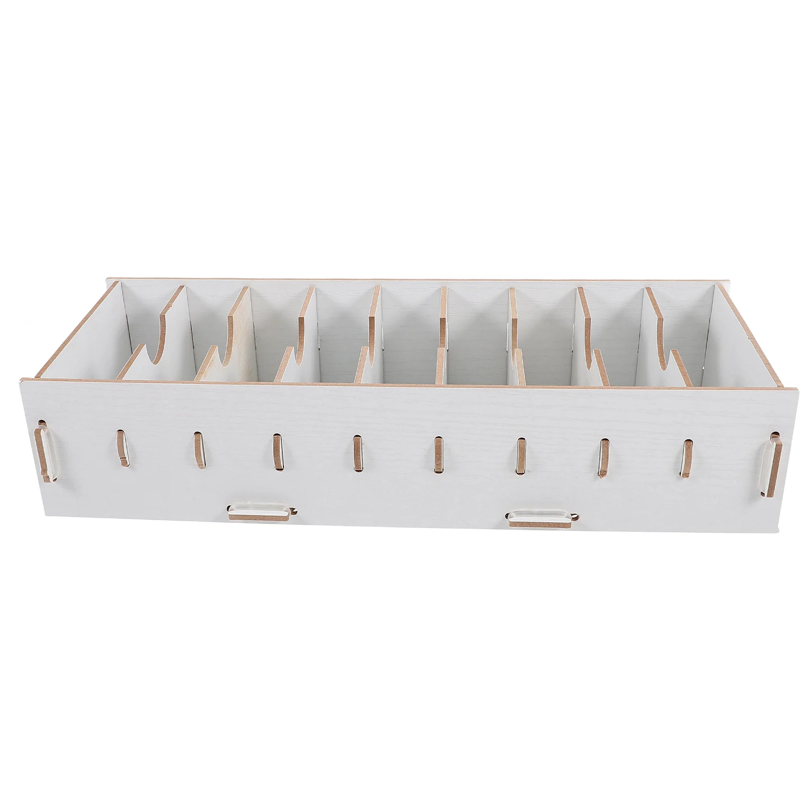 

Wooden Business Card Holder Material White Finish Desk Organizer Exhibitions Meetings Storage Solution Card