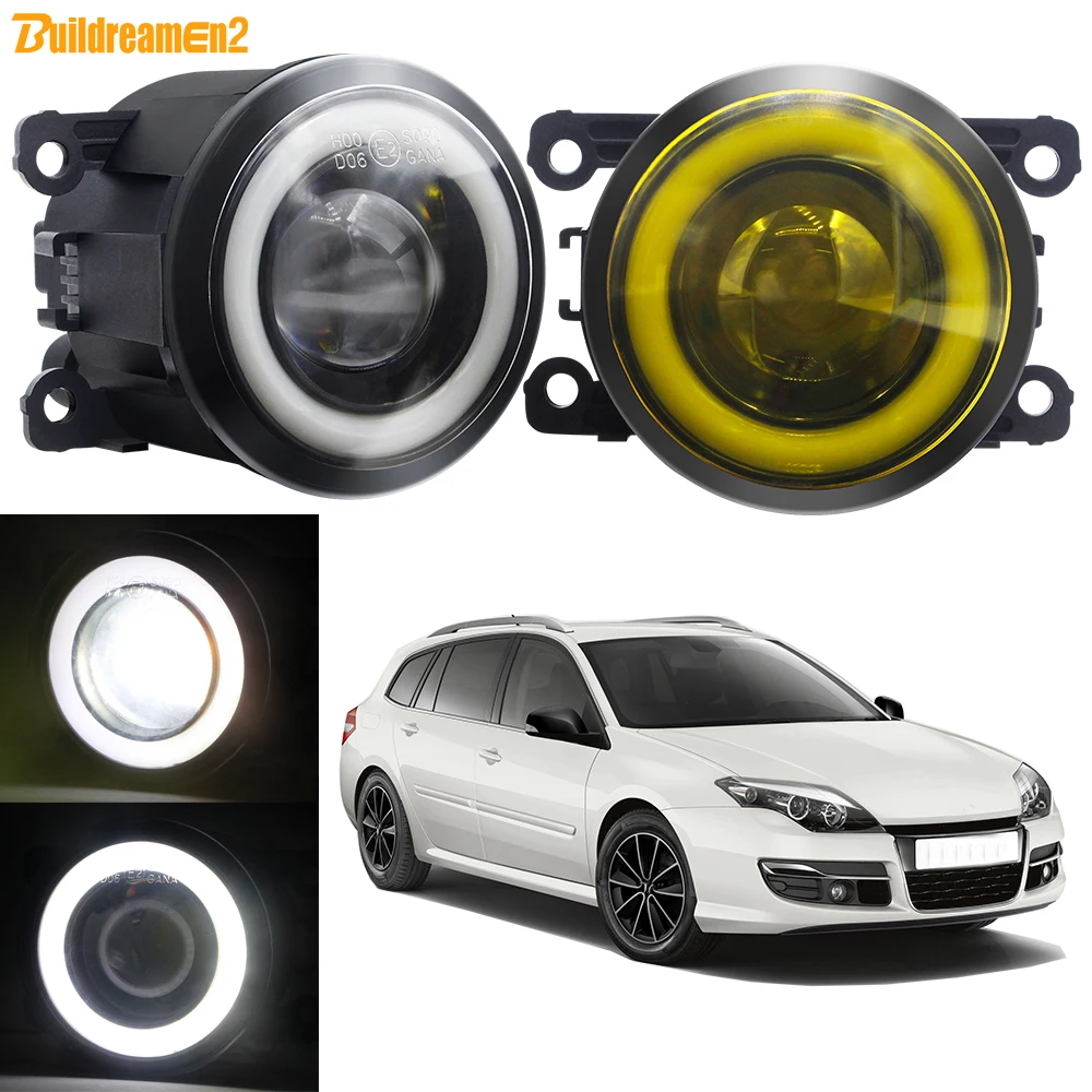 2 Pcs 30W 3000LM LED Fog Light Angel Eye DRL For Renault Laguna 3/III 2008-2015 Car Front COB Fog Daytime Running Lamp Assembly