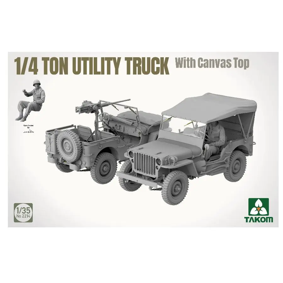 TAKOM 2214 1/35 Scale 1/4 Ton Utility Truck with Canvas Top Assembly Model kit