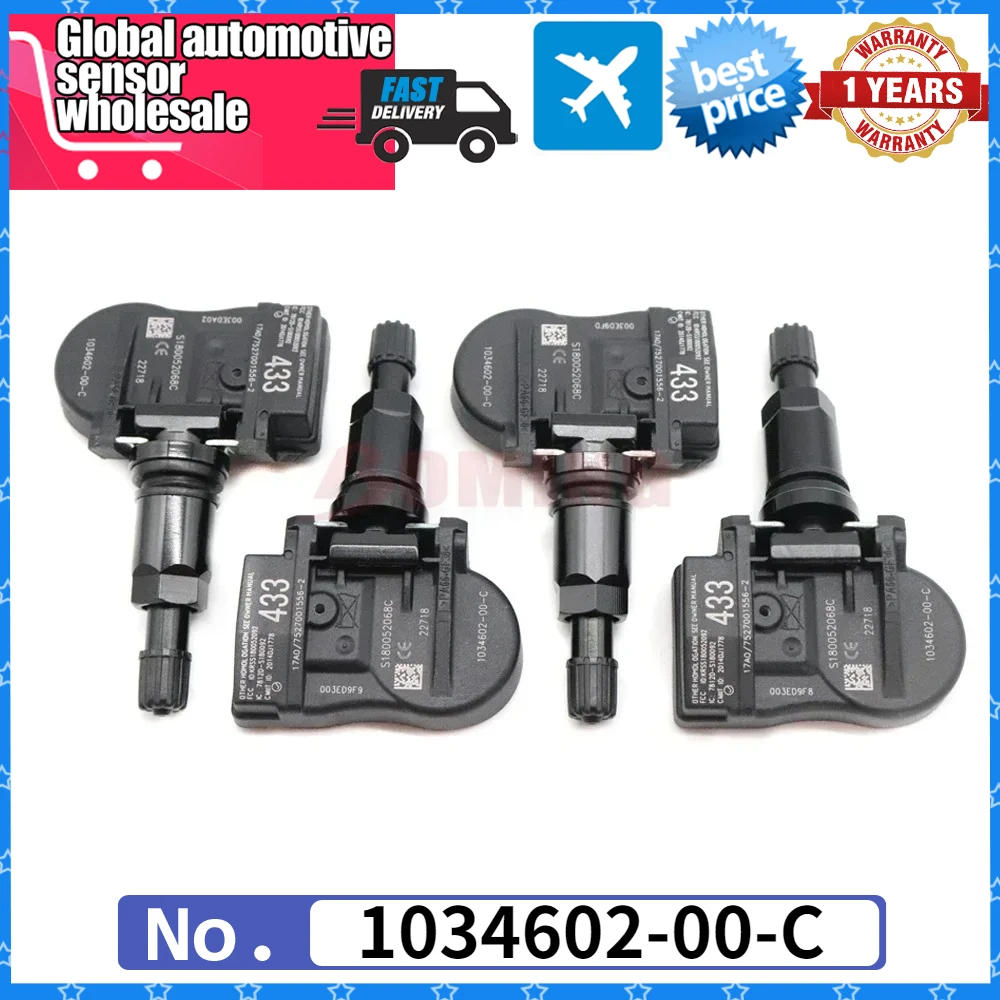 

1034602-00-C Датчик контроля давления в шинах TPMS для Tesla Model S 3 X 433 МГц 1034602-00-A 103460200A 1034602-00-B