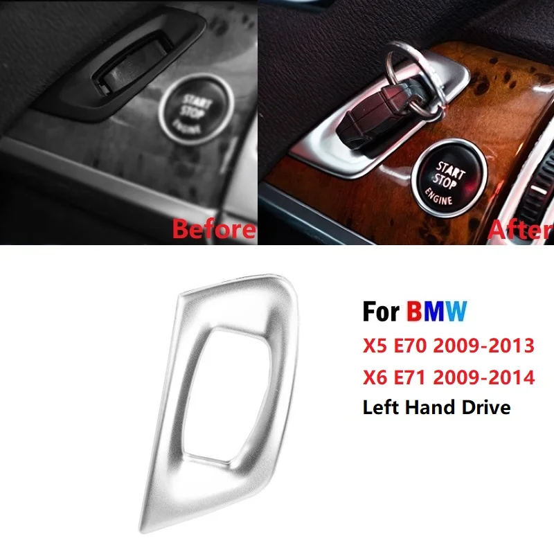 Stainless Steel Car Keyhole Decorative Ring Lgnition Key Lock Panel Covers Trim For BMW X5 E70 X6 E71 2009-2013 Car Styling