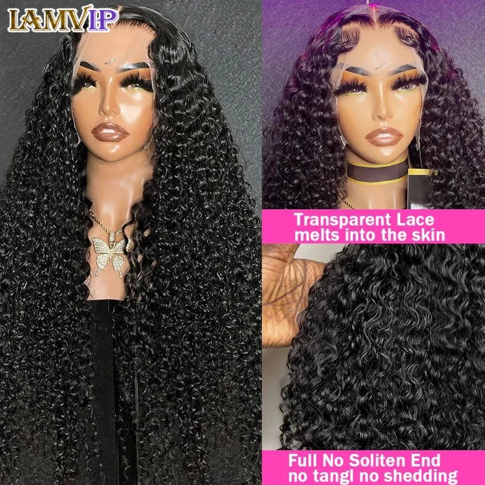 

Высокая плотность 13X4 HDПрозрачные кружевные фронтальные парики Глубокая волна Парик шнурка 13X6 Человеческие волосы Глубокая волна для женщин 40 42 46 дюймов