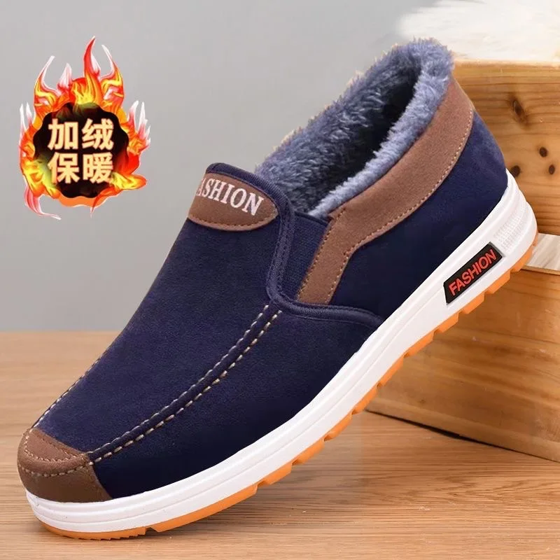 Casual Sneakers 2025 Autumn New Arrival Men's Winter Warm Cotton Shoes Fashion Plush Comfortable Slip on Men Sports Casual Shoes image 3