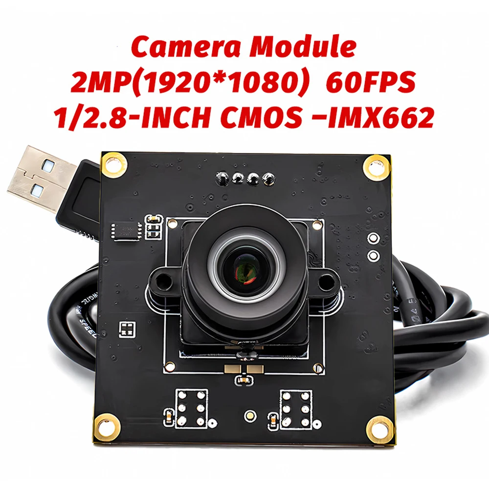 

IMX662 USB Camera Module HD 1080P 60FPS High Speed Motion Camera Board With No Distortion Lens Plug Play For Live Video Meeting