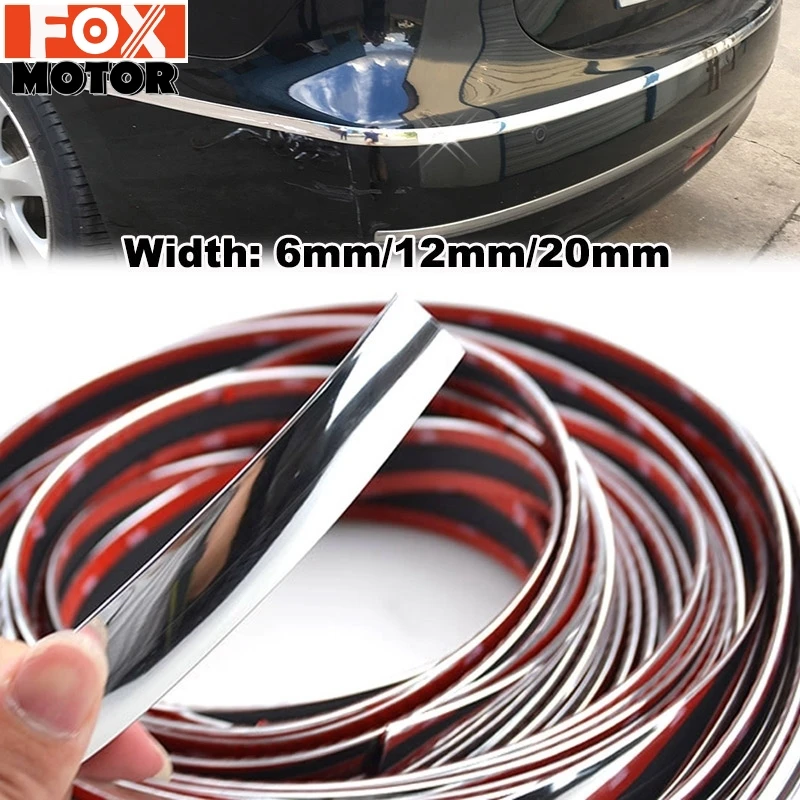 6mm 12mm 20mm Car Styling Chrome sierlijsten Receptie Mistachterlicht Trim Cover Moulding Frame Decoration Protection
