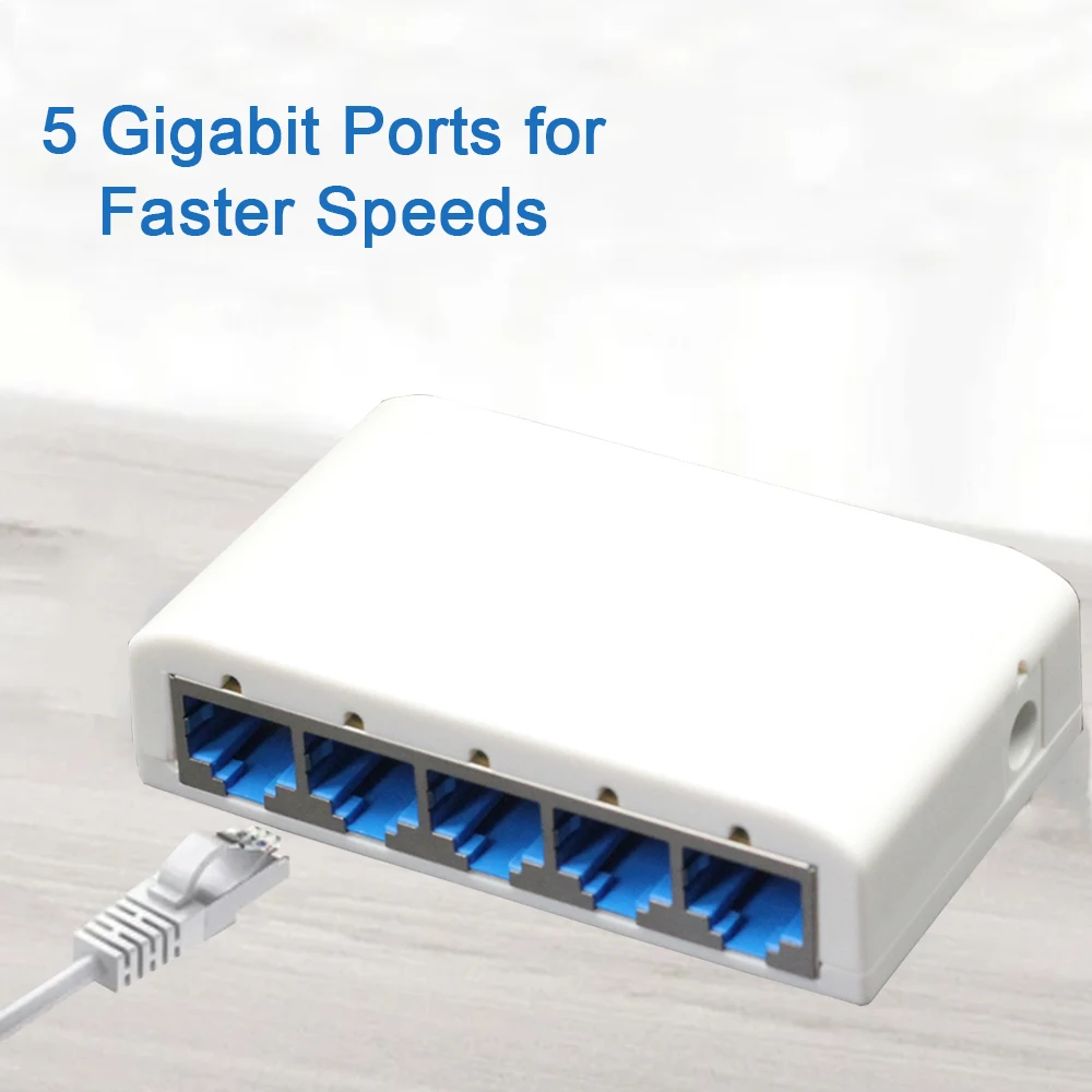 

RJ45 Gigabit Ethernet switch 10/100/1000Mbps desktop network switch automatic MDI/MDIX office universal