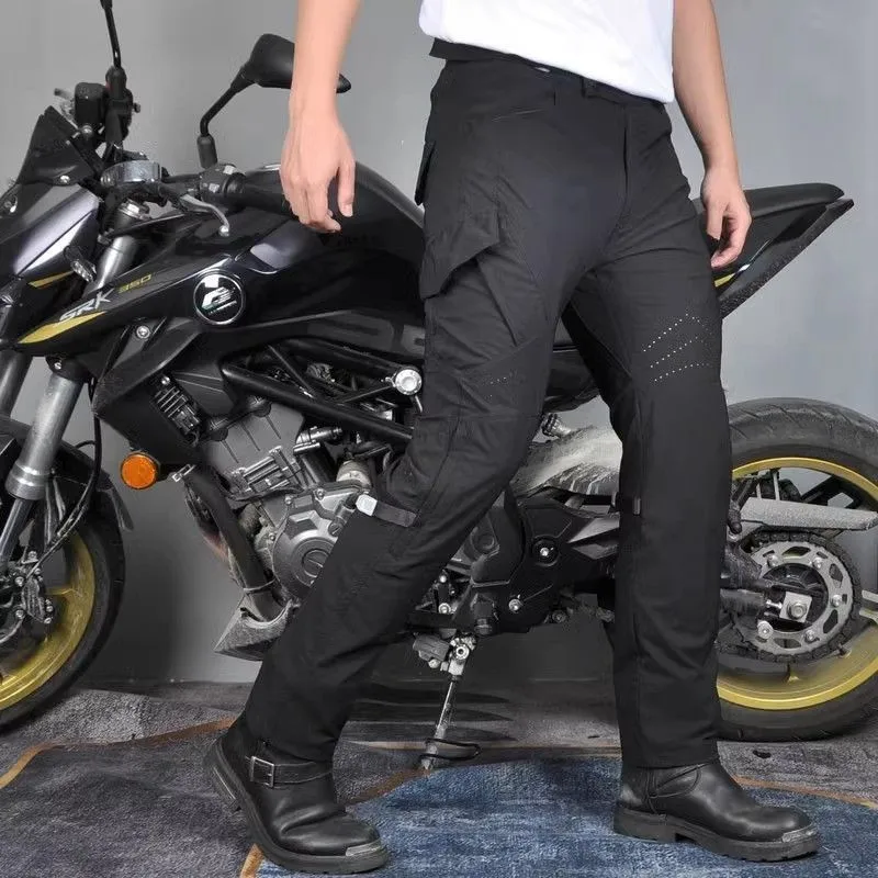 Summer Motorcycle Riding Pants Front&Rear Perforation Breathable Comfortable Touch Motocross Protection Trousers Reflective Safe