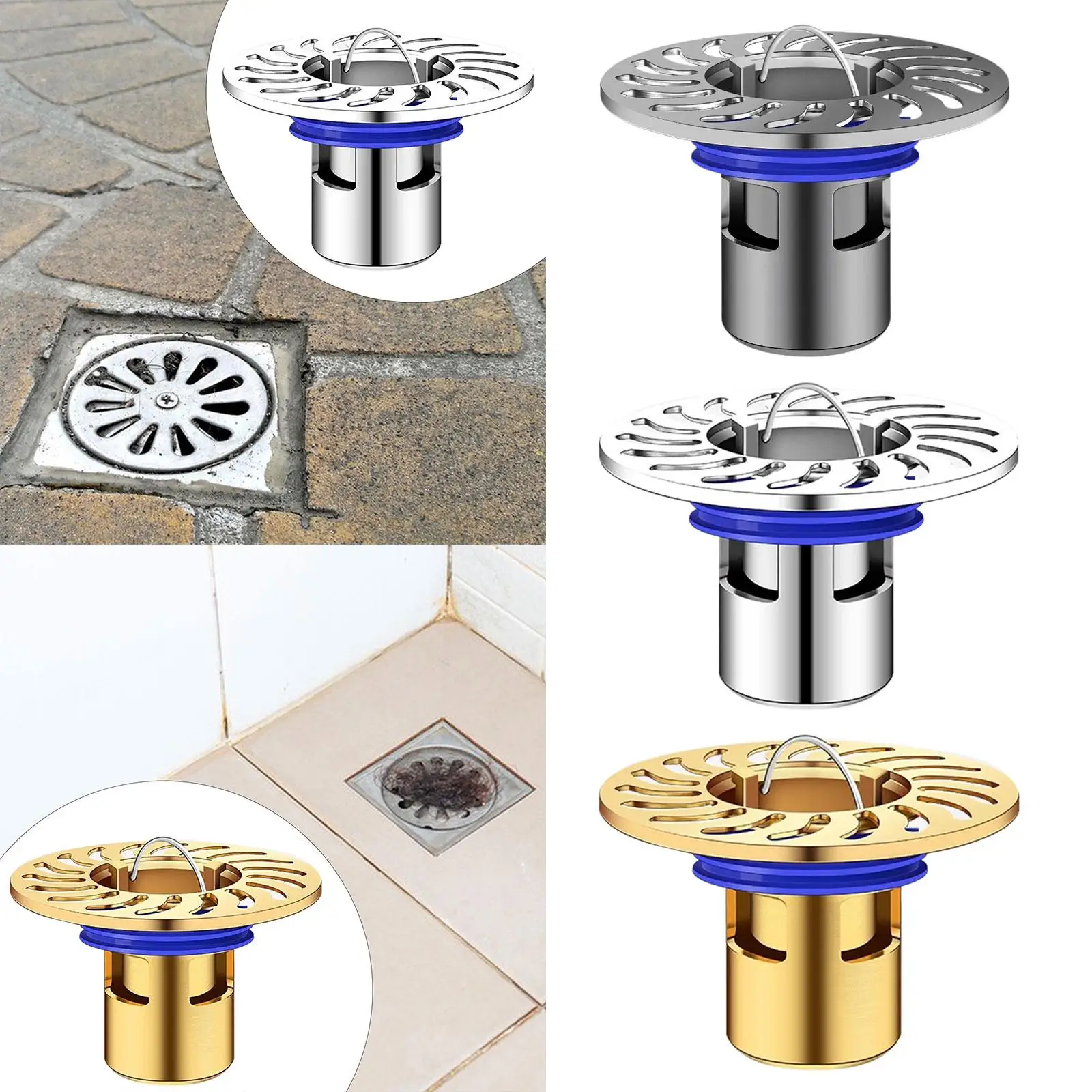 

Shower Floor Drain Drainage Grate Simple Install Anti Odor Shower Strainer Sewer Protector for Garage Balcony Home Bathroom