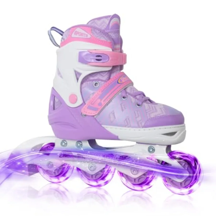 

Adjustable Inline Skates for Boys and Girls, Blue Black Red with Light up Wheels, Youth Blade Roller Skating for Beginners Ages