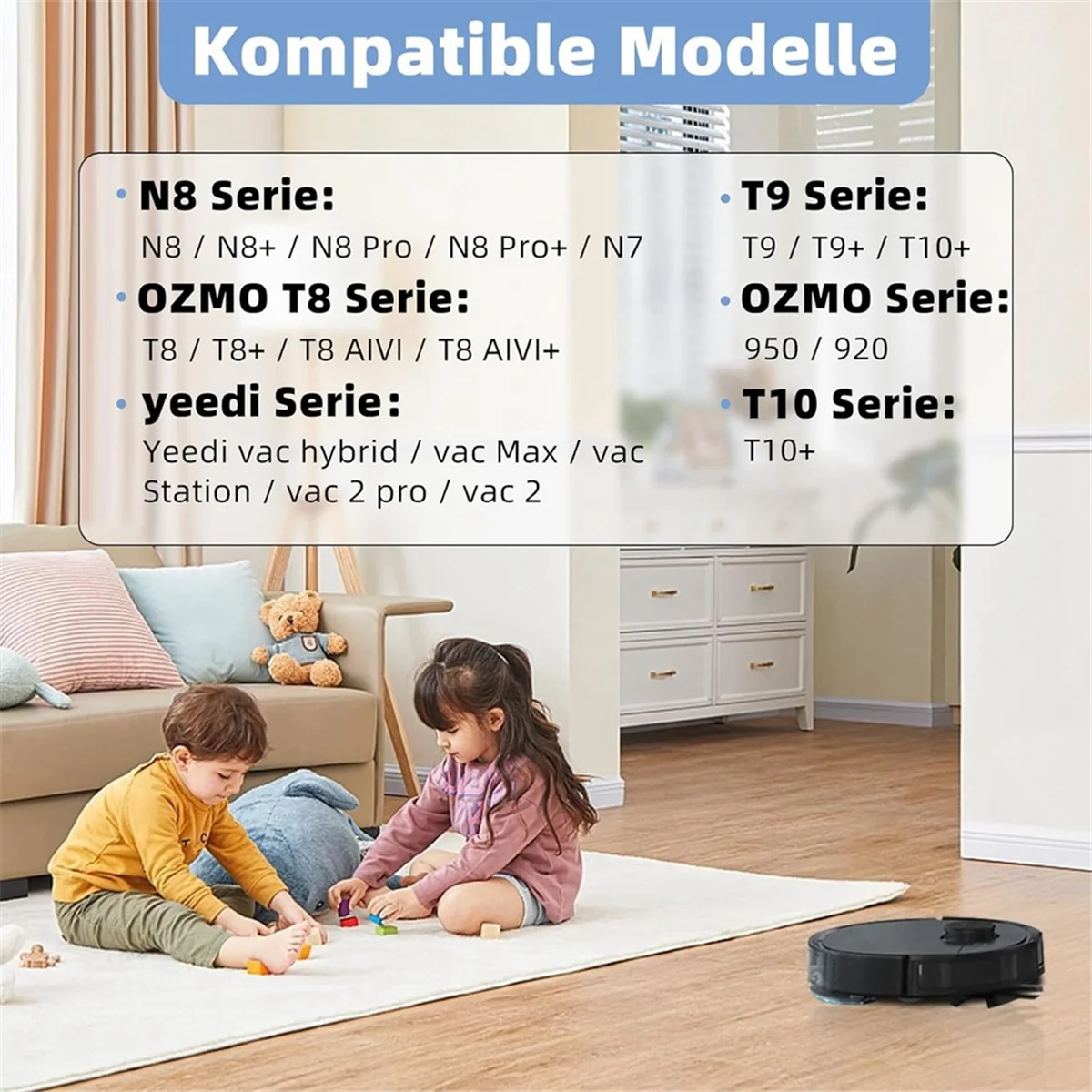 A74X Per Ecovacs Deebot N8 / N8+ / N8 Pro / N8 Pro+ / T9 / T9+ / N10+, OZMO 950/920 / T8 / T8+ Spazzola laterale principale Filtri Hepa